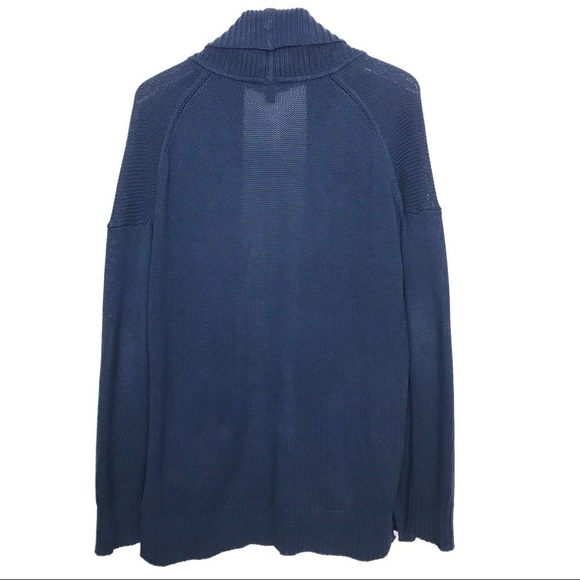 J. Crew Navy Shawl Ribbed Cotton Cardigan Size S - Picture 2 of 8